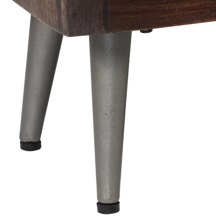 Table De Chevet Bois De Récupération Solide 40 X 30 X 50 Cm