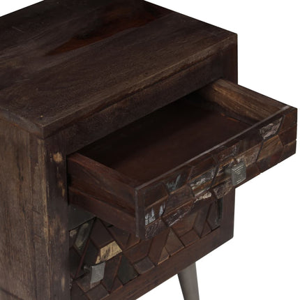 Table De Chevet Bois De Récupération Solide 40 X 30 X 50 Cm