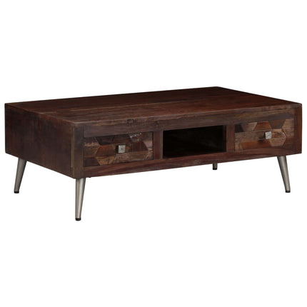 Table Basse Bois De Récupération Solide 100X60X35 Cm
