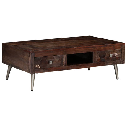 Table Basse Bois De Récupération Solide 100X60X35 Cm