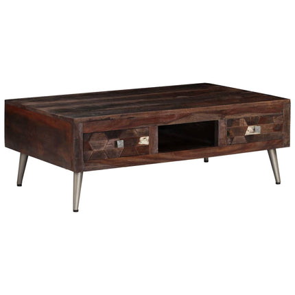 Table Basse Bois De Récupération Solide 100X60X35 Cm
