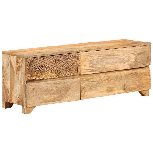 Meuble Tv Bois De Manguier Solide 110X30X40 Cm