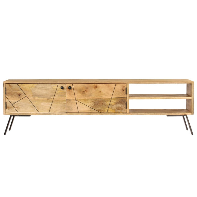 Meuble Tv Bois De Manguier Massif 140X30X40 Cm
