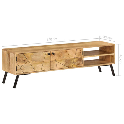 Meuble Tv Bois De Manguier Massif 140X30X40 Cm