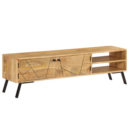 Meuble Tv Bois De Manguier Massif 140X30X40 Cm