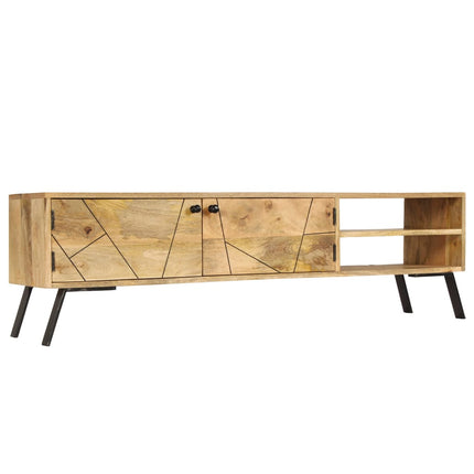 Meuble Tv Bois De Manguier Massif 140X30X40 Cm