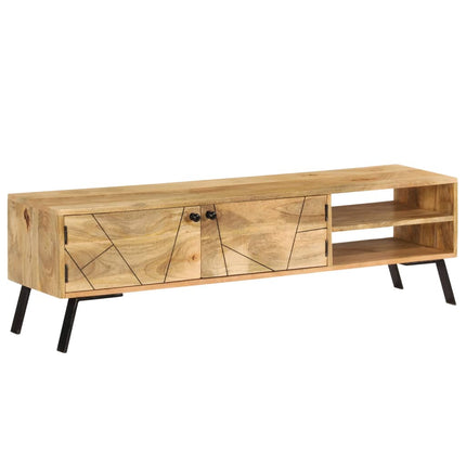Meuble Tv Bois De Manguier Massif 140X30X40 Cm