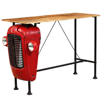 Table De Bar Forme De Tracteur Bois De Manguier Massif Rouge