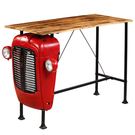 Table De Bar Forme De Tracteur Bois De Manguier Massif Rouge