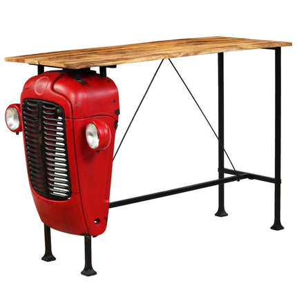Table De Bar Forme De Tracteur Bois De Manguier Massif Rouge