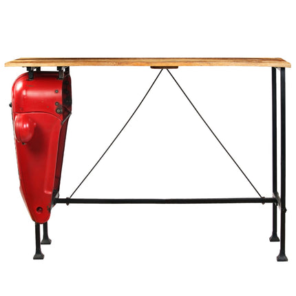 Table De Bar Forme De Tracteur Bois De Manguier Massif Rouge