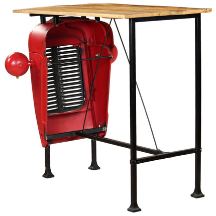 Table De Bar Forme De Tracteur Bois De Manguier Massif Rouge