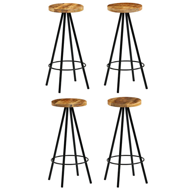 Chaises De Bar Lot De 4 Bois De Manguier Solide