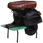 Chaise De Bar Scooter Cuir Véritable Et Bois Recyclé