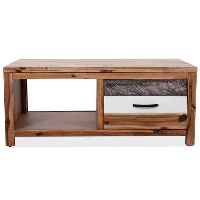 Table Basse Bois D'acacia Massif 90X50X37,5 Cm