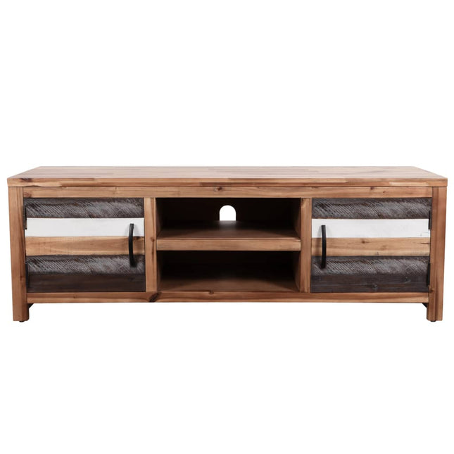 Meuble Tv Bois Massif D'acacia 120 X 35 X 40 Cm