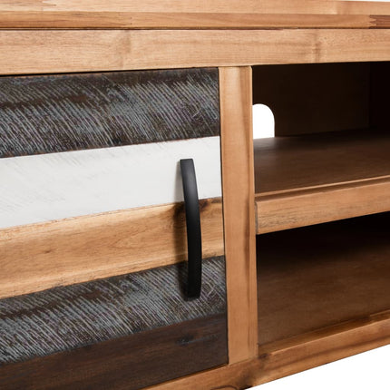 Meuble Tv Bois Massif D'acacia 120 X 35 X 40 Cm