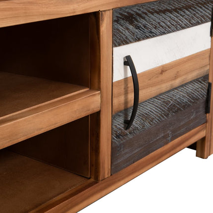Meuble Tv Bois Massif D'acacia 120 X 35 X 40 Cm