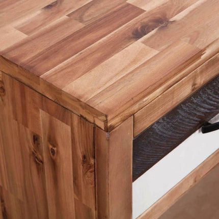 Table Console Bois D'acacia Massif 86 X 30 X 75 Cm