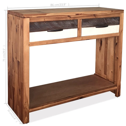 Table Console Bois D'acacia Massif 86 X 30 X 75 Cm