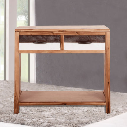 Table Console Bois D'acacia Massif 86 X 30 X 75 Cm