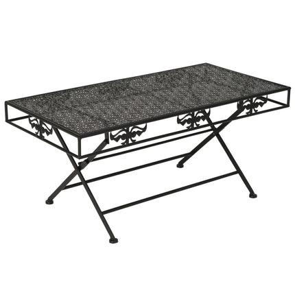 Table Basse Pliante Style Vintage Métal 100X50X45 Cm Noir
