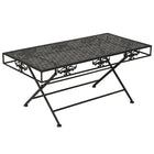 Table Basse Pliante Style Vintage Métal 100X50X45 Cm Noir