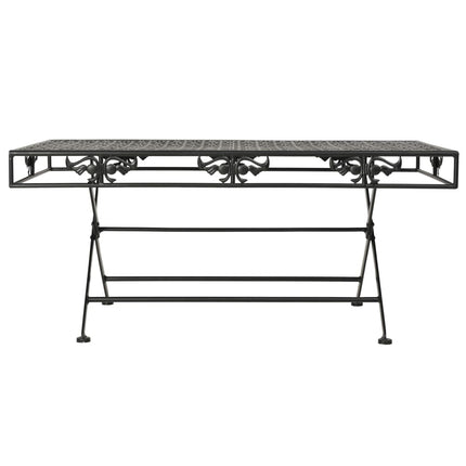 Table Basse Pliante Style Vintage Métal 100X50X45 Cm Noir