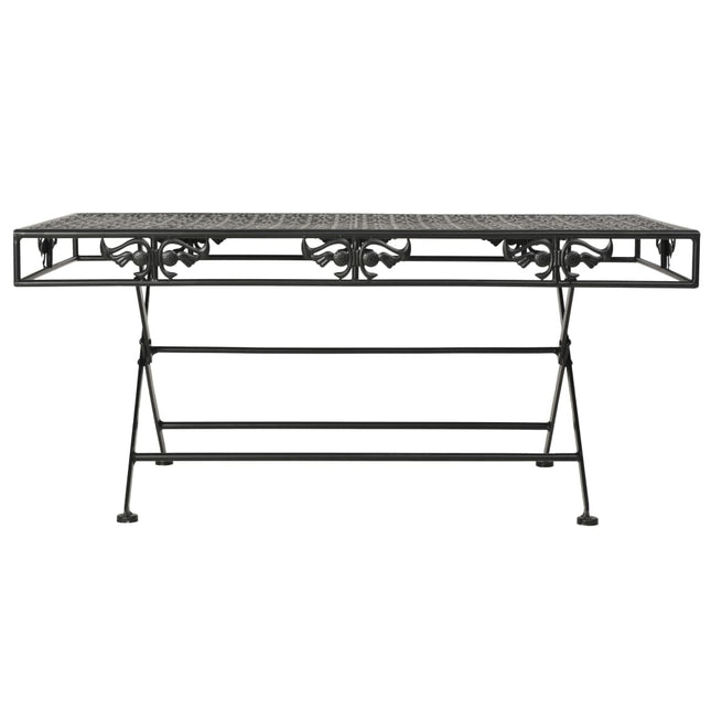 Table Basse Pliante Style Vintage Métal 100X50X45 Cm Noir