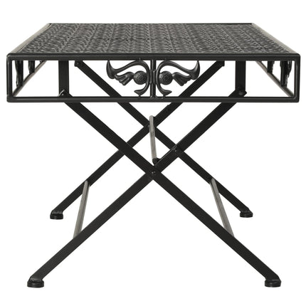 Table Basse Pliante Style Vintage Métal 100X50X45 Cm Noir