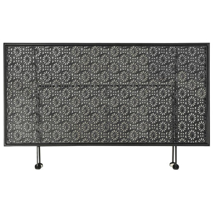 Table Basse Pliante Style Vintage Métal 100X50X45 Cm Noir