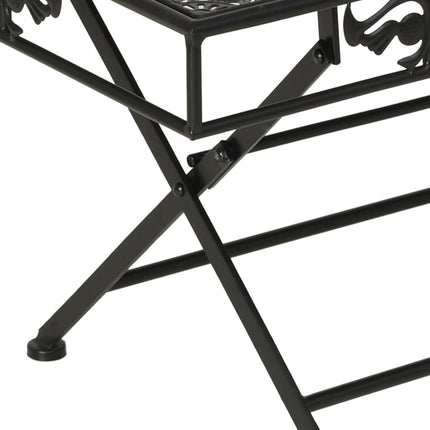 Table Basse Pliante Style Vintage Métal 100X50X45 Cm Noir