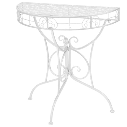 Table D'appoint Vintage Demi-Ronde Métal 72X36X74 Cm É