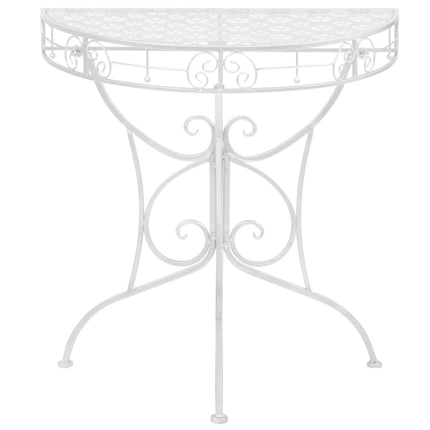 Table D'appoint Vintage Demi-Ronde Métal 72X36X74 Cm É
