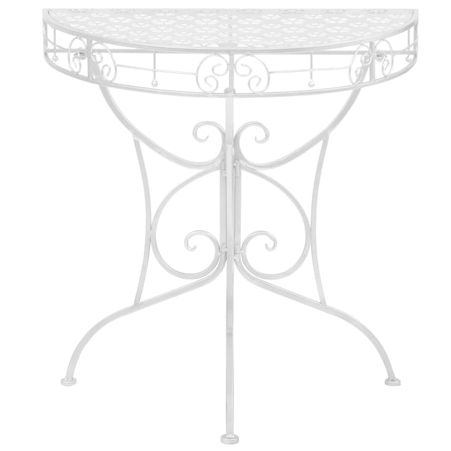 Table D'appoint Vintage Demi-Ronde Métal 72X36X74 Cm É