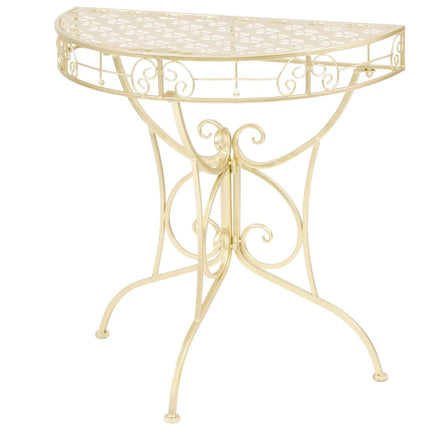 Table D'appoint Vintage Demi-Ronde Métal 72X36X74 Cm É