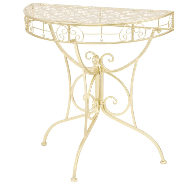 Table D'appoint Vintage Demi-Ronde Métal 72X36X74 Cm É