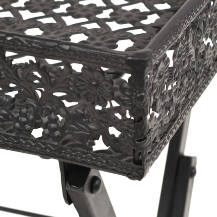 Table À Thé Pliante Style Vintage Métal 58 X 35 X 72 Cm Noir