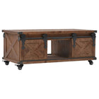 Table Basse Bois De Sapin Massif 91X51X38 Cm Marron
