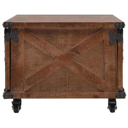 Table Basse Bois De Sapin Massif 91X51X38 Cm Marron