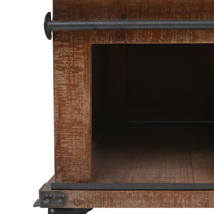 Table Basse Bois De Sapin Massif 91X51X38 Cm Marron