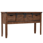 Table Console Bois Massif De Sapin 131 X 35,5  X 75 Cm Marron