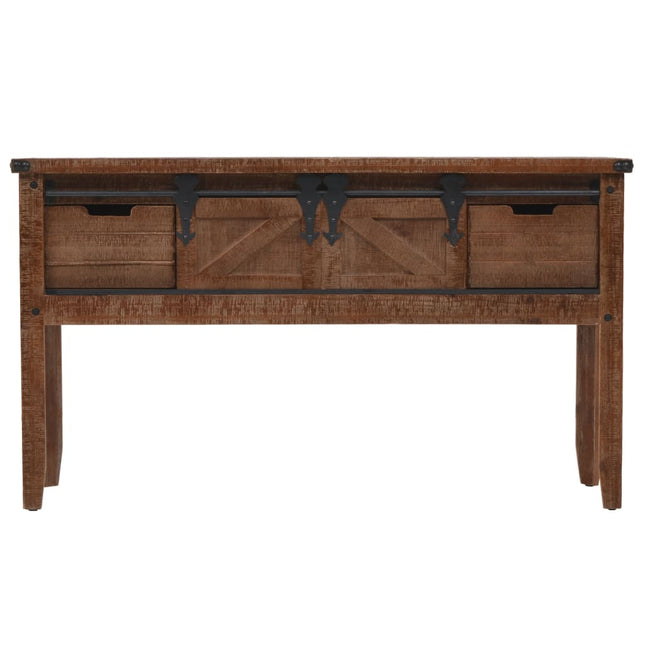 Table Console Bois Massif De Sapin 131 X 35,5  X 75 Cm Marron