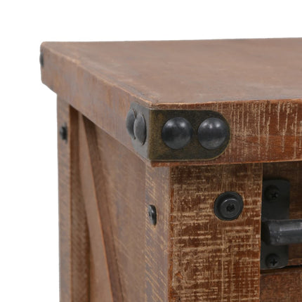 Table Console Bois Massif De Sapin 131 X 35,5  X 75 Cm Marron