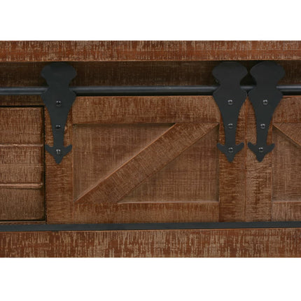 Table Console Bois Massif De Sapin 131 X 35,5  X 75 Cm Marron