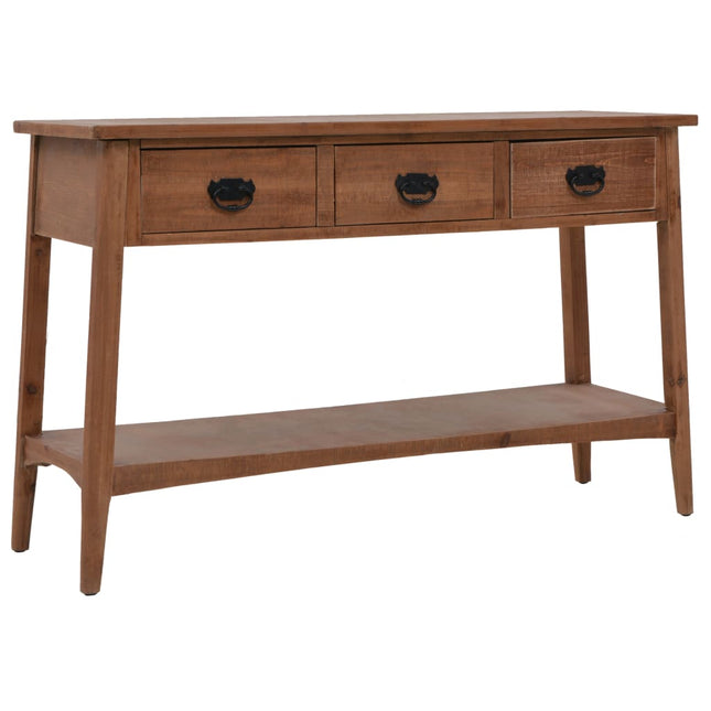 Table Console Bois De Sapin Massif 126 X 40 X 77,5 Cm Marron
