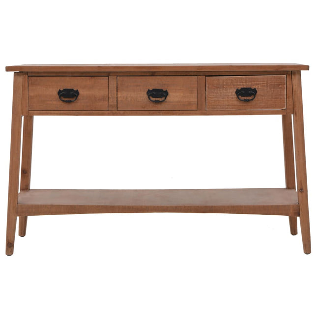 Table Console Bois De Sapin Massif 126 X 40 X 77,5 Cm Marron