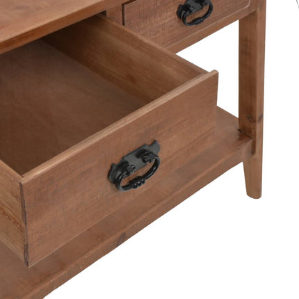 Table Console Bois De Sapin Massif 126 X 40 X 77,5 Cm Marron