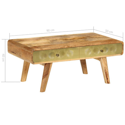 Table Basse Bois De Manguier Massif 90X50X40 Cm