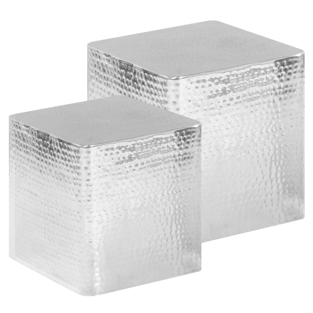 Tables Basses 2 Pcs Argenté Aluminium